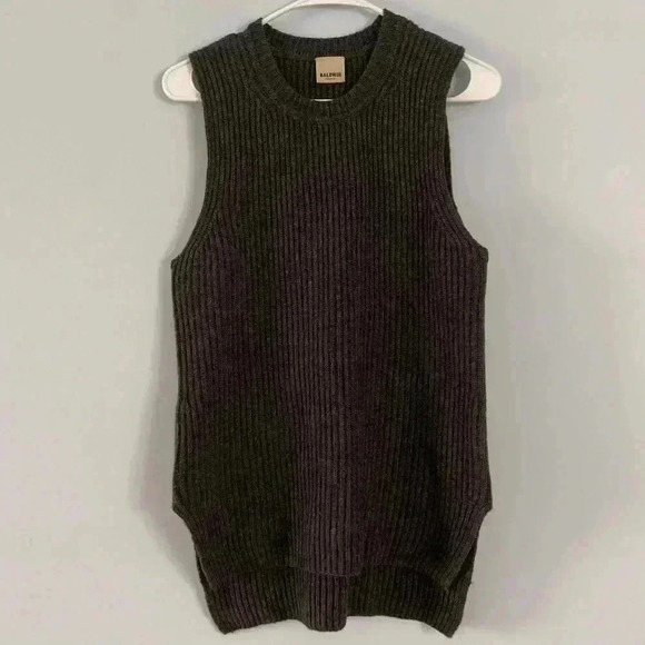 Baldwin Merino Wool Cashmere Blend Moe Sweater Vest in Heathered Gray Size Small - Picture 2 of 8